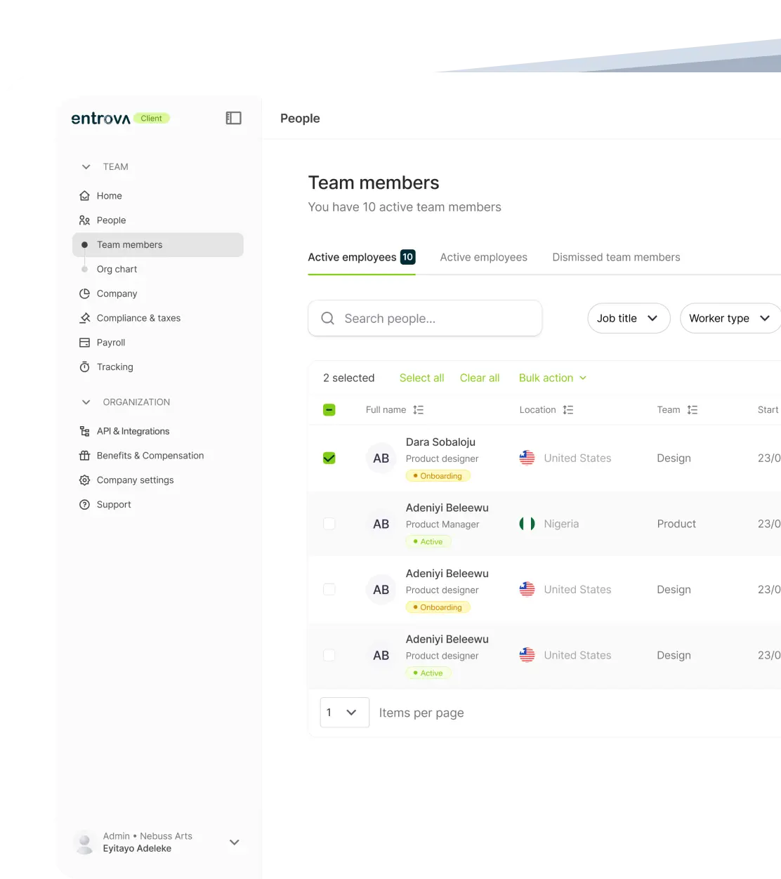 Team Dashboard